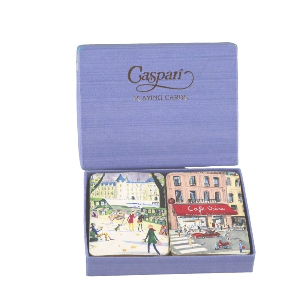 Vintage Caspari Playing Cards Double Deck “Paris” Dominique Corbasson Large Type